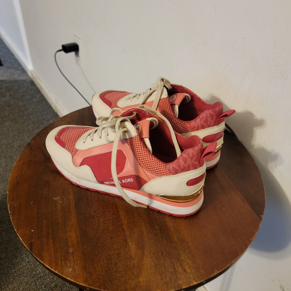 Michael Kors Red and Cream Women's Sneakers - Picture 2 of 4